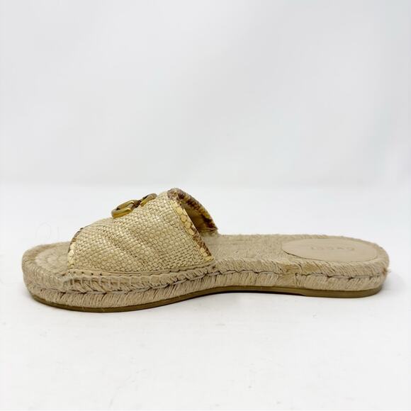 Gucci GG Marmont Raffia Espadrille Slides Size 38 - Picture 5 of 11